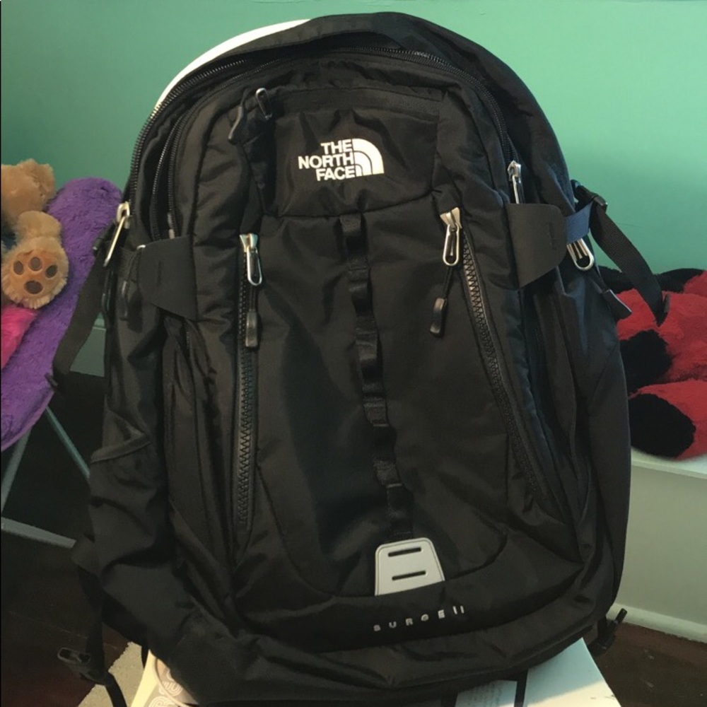 North Face Surge II Black Backpack